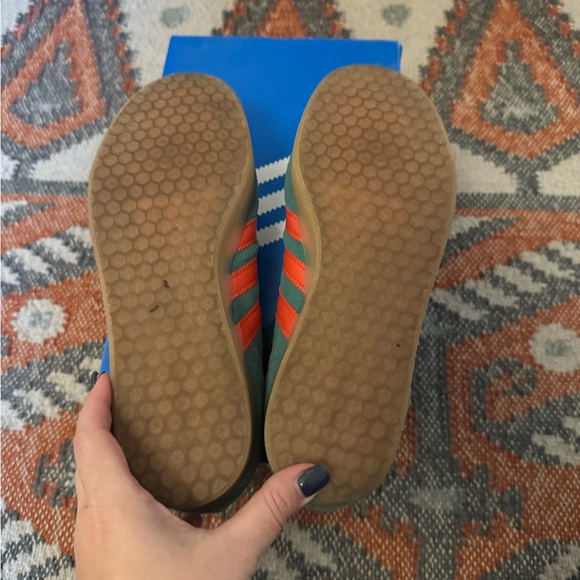 Men’s Adidas Gazelle Green with Orange Accents - Picture 4 of 4